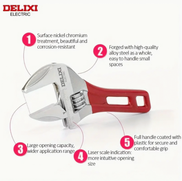 Delixi 6 Inch Adjustable Wrench