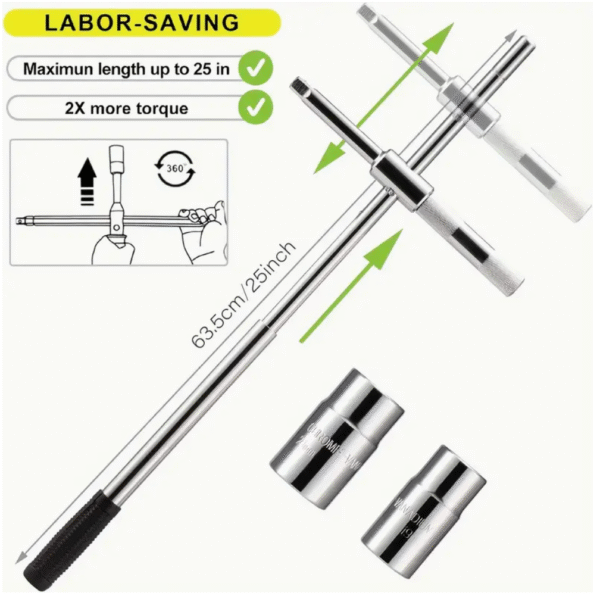 4 Way Universal Tire Nut Wrench Set