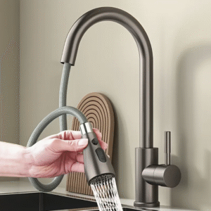 Pull Down Kitchen Faucet with Temperature Display