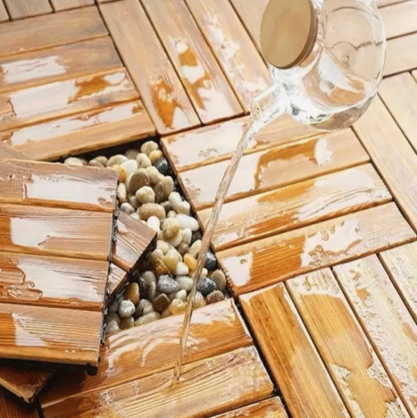 10pcs Wood Interlocking Floor Tiles