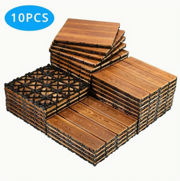 10pcs Wood Interlocking Floor Tiles