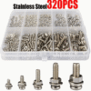 320pcs Stainless Steel Hex Nuts & Bolts Set