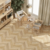 Retro Wood Grain Herringbone Vinyl Baseboard Roll